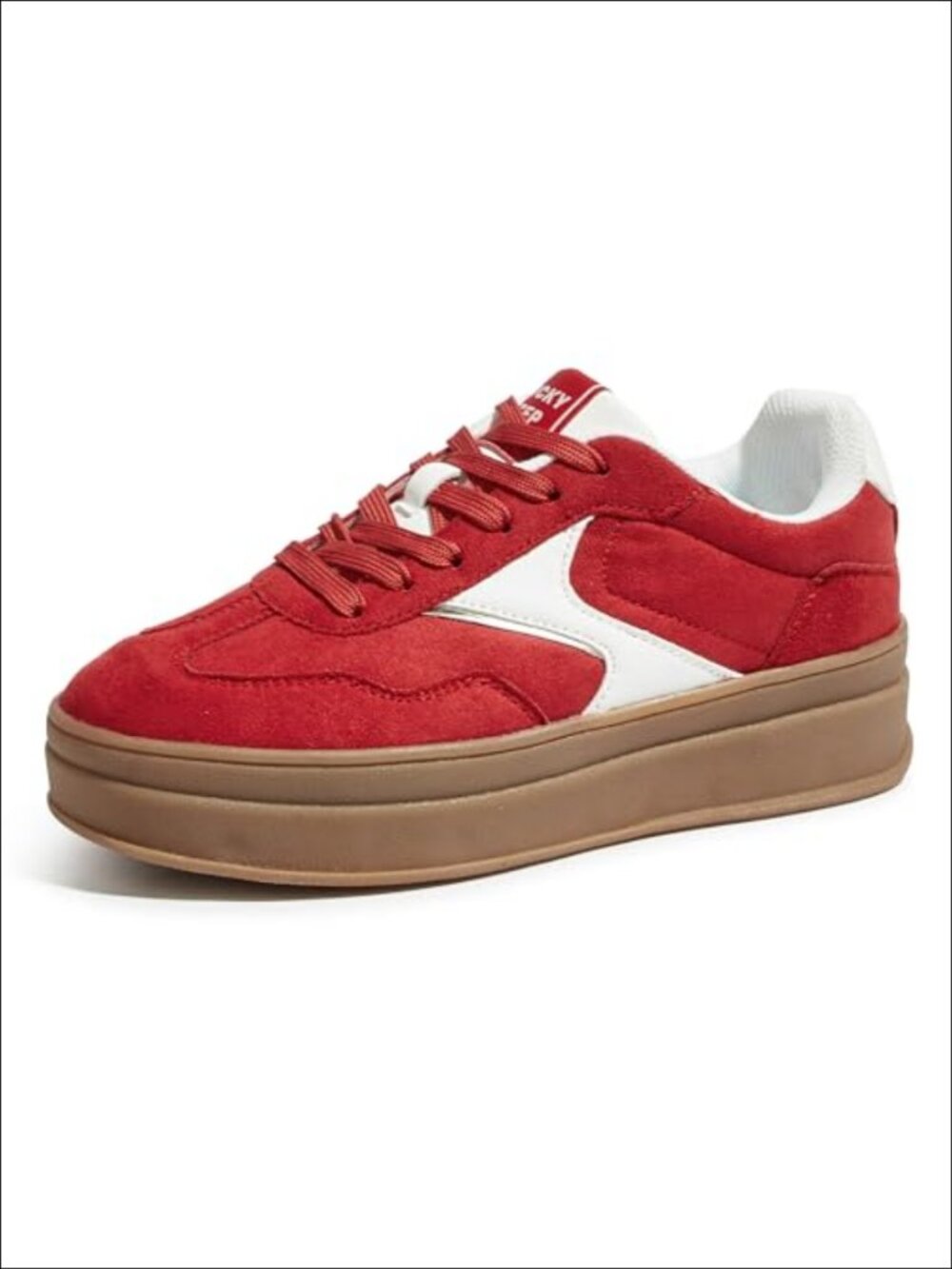 Platform Retro Gum Sole Faux Leather Suede Skate Sneakers